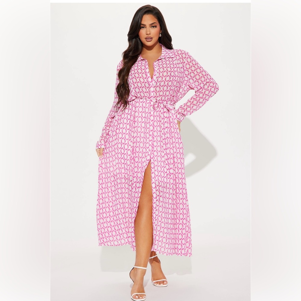 Pink chiffon dress